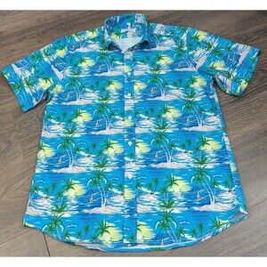 Envmenst Hawaiian Shirt Men’s Short Sleeve Button Up Size Medium Tropical (525m)